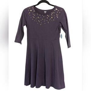 New Old Navy Girls Purple with Gold Stars Dress size XL ( 14 ) NWT